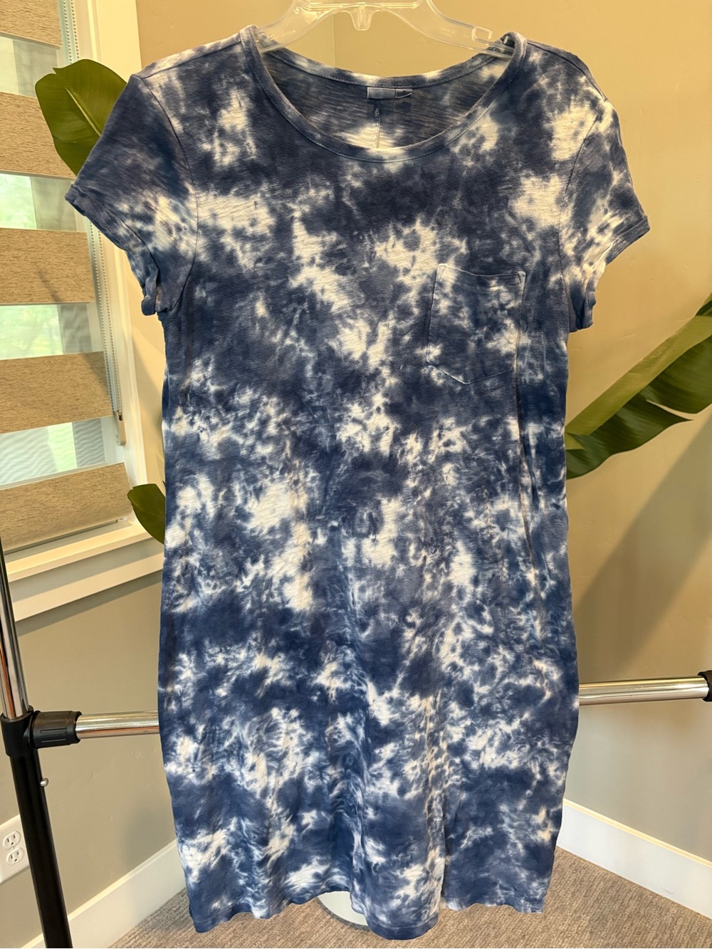 GAP Navy and White Tie-Dye Pocket Tunic